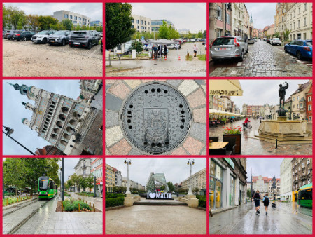 128 Poznań center, parking at East side free parking and walk around "Stare Miasto"